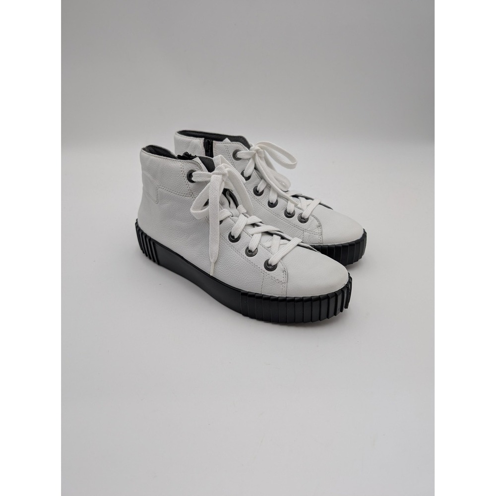 Josef Seibel Shoes Womens Size 6.5 White Leather High Top Sneaker Comfort EU 37